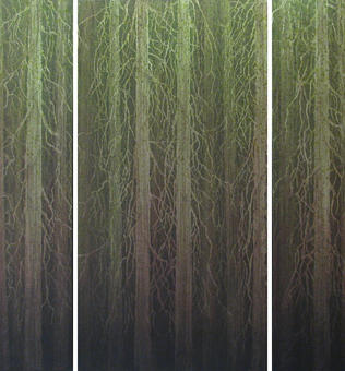 Out of Time (Old Growth) - Triptych - 2012 - acrylic on canvas